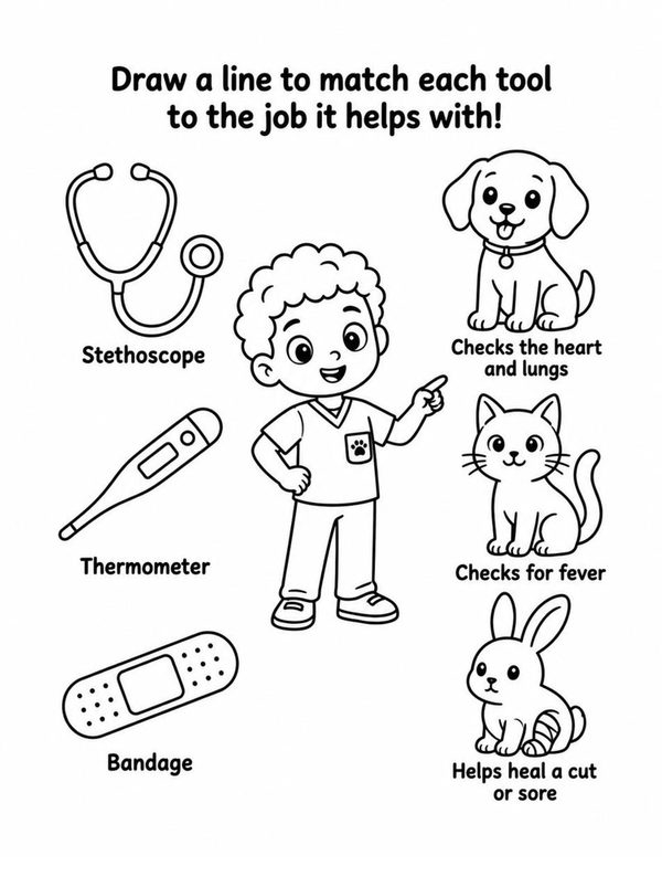 Sample veterinarian coloring page